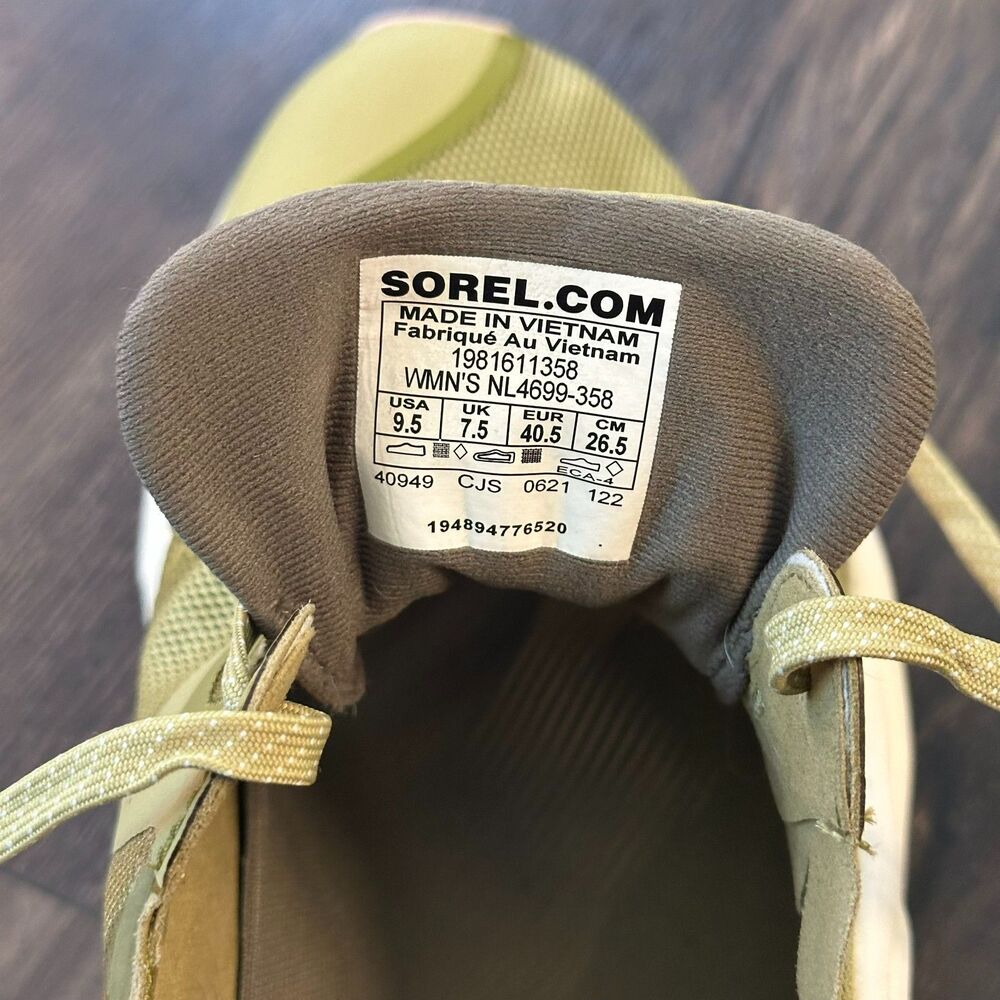 Sorel Kinetic RNEGD Float Sneakers Olive Green Lace Up Lifestyle Shoes Size 9.5 - Picture 8 of 9
